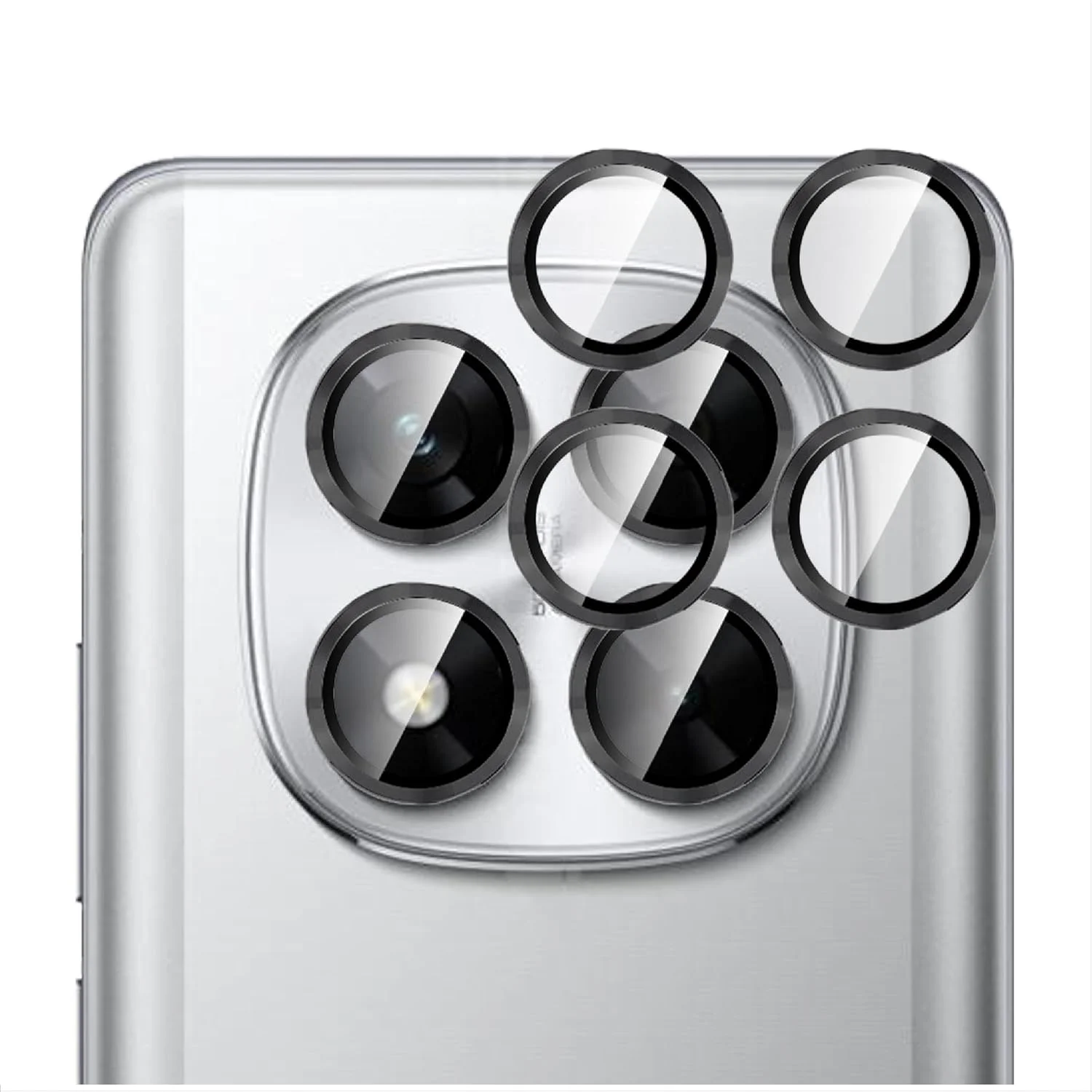 محافظ دوربین کامل ژیوپوی سازگار با شیائومی پوکو X7، [محافظت دوگانه] حلقه فلزی + شیشه محافظ، محافظت از دوربین - مشکی