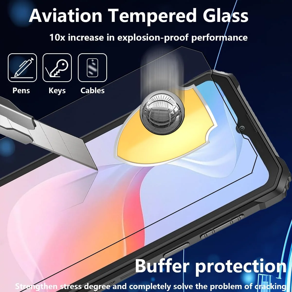 محافظ صفحه نمایش شیشه ای حرارت دیده رن‌میکو 3 عددی برای بلک ویو BV6200 / بلک ویو BV6200 پرو، محافظ صفحه نمایش با سختی 9H، فیلم ضد خش شفاف با کیفیت Ultra HD و بدون حباب