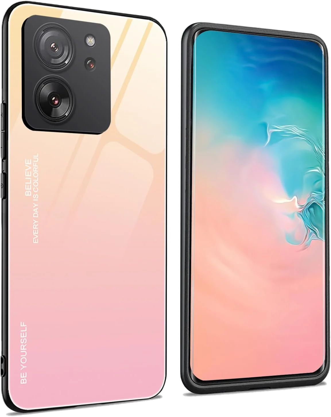 قاب محافظ WBWONE برای گوشی شیائومی Mi 13T 5G / 13T Pro 5G، کاور پشتی باریک با رنگ градиент از جنس شیشه حرارت دیده 9H، بامپر سیلیکونی TPU محافظ قاب محافظ WBWONE برای گوشی شیائومی Mi 13T 5G / 13T Pro 5G، کاور پشتی باریک با رنگ градиент از جنس شیشه حرارت دیده 9H، بامپر سیلیکونی TPU محافظ