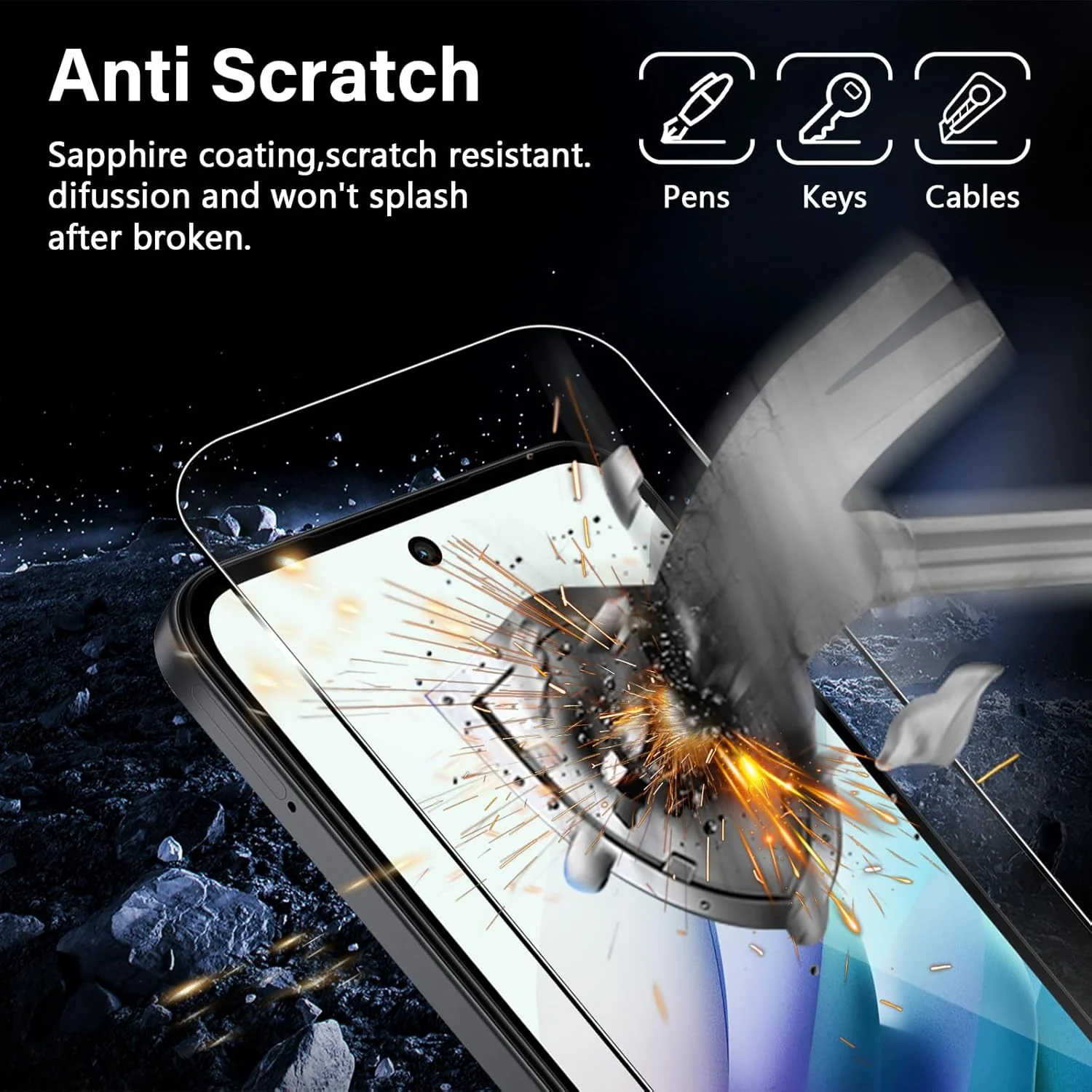 محافظ صفحه نمایش شیشه ای تمپرد Funrae برای شیائومی ردمی 15 4G/5G، 2 عدد محافظ دوربین و 2 عدد محافظ صفحه نمایش، محافظ صفحه نمایش دوربین شفاف ضد خش 9H HD