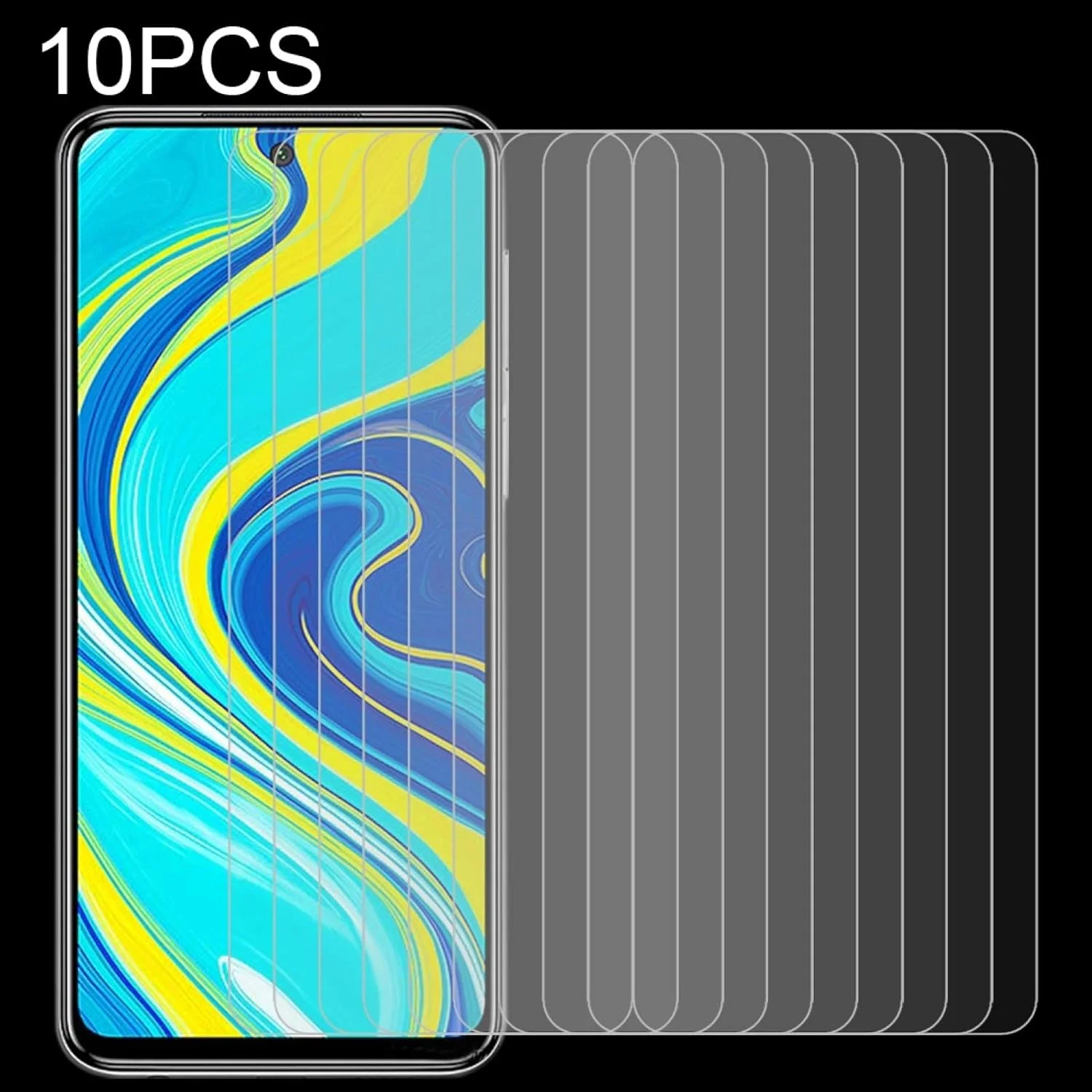 محافظ صفحه نمایش گوشی GHZHEGIZHUND، بسته 10 عددی، ضخامت 0.26 میلی متر، سختی سطح 9H، شیشه حرارت دیده 2.5D ضد انفجار، فیلم غیر تمام صفحه برای لوازم جانبی گوشی های شیائومی Redmi Note 9s