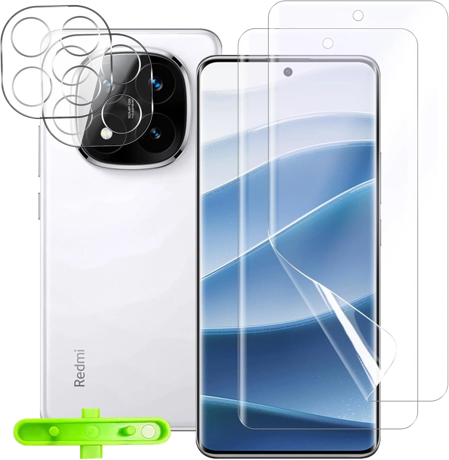 محافظ صفحه نمایش انعطاف پذیر TPU MiRowy شامل 4 عدد، مناسب برای گوشی شیائومی Redmi Note 14 Pro به همراه ابزار نصب، محافظ لنز دوربین شیشه ای حرارت دیده، فیلم محافظ برای شیائومی Redmi Note 14 Pro محافظ صفحه نمایش انعطاف پذیر TPU MiRowy شامل 4 عدد، مناسب برای گوشی شیائومی Redmi Note 14 Pro به همراه ابزار نصب، محافظ لنز دوربین شیشه ای حرارت دیده، فیلم محافظ برای شیائومی Redmi Note 14 Pro