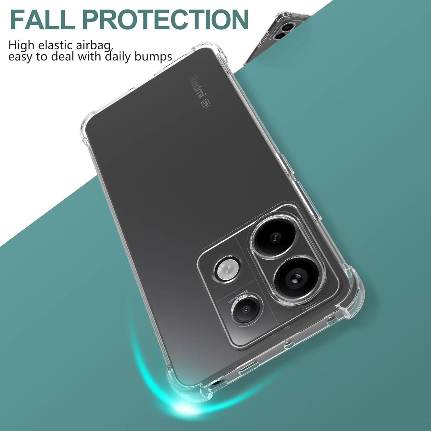 کاور محافظ گوشی SMYTU برای شیائومی Redmi Note 12 Pro + به همراه محافظ صفحه نمایش شیشه ای، کاور محافظ ضد زردی شفاف، ضد ضربه، سبک و باریک برای شیائومی Redmi Note 12 Pro Plus - کریستالی شفاف