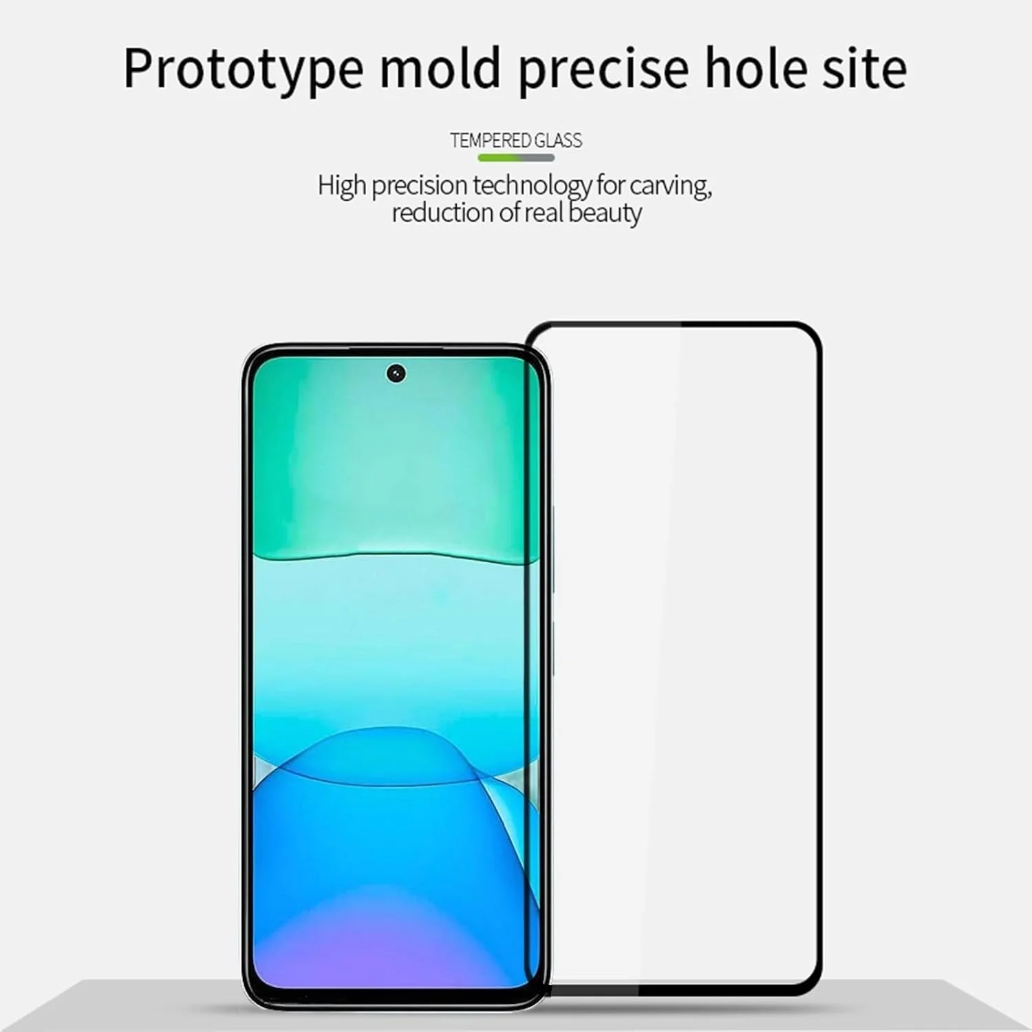 محافظ صفحه نمایش Muzz Xiaomi Redmi 13، شیشه حرارت دیده با سختی 9H، مقاوم در برابر خراش، بدون حباب برای Xiaomi Redmi 13 2024 (مشکی)