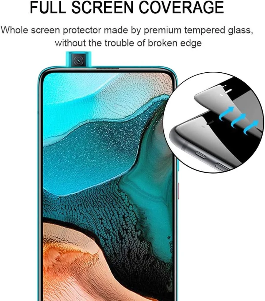 محافظ صفحه نمایش شیشه ای تمپرد با چسب کامل و پوشش کامل 2.5D و سختی 9H مناسب برای گوشی موبایل شیائومی Redmi K30 Pro