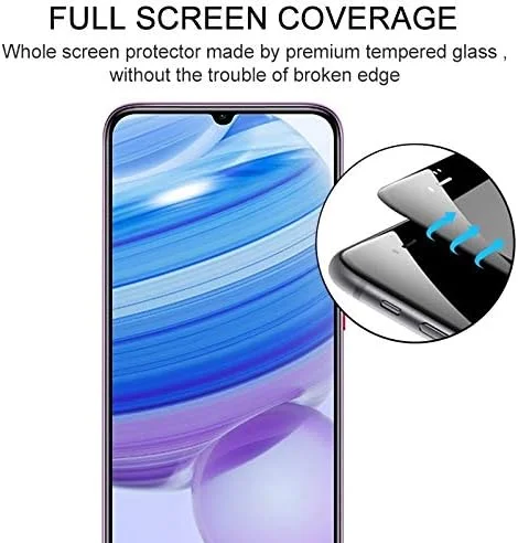 محافظ صفحه نمایش شیشه ای برای گوشی شیائومی Redmi 10X Pro 5G با چسب کامل و پوشش کامل صفحه نمایش، لوازم جانبی تلفن همراه