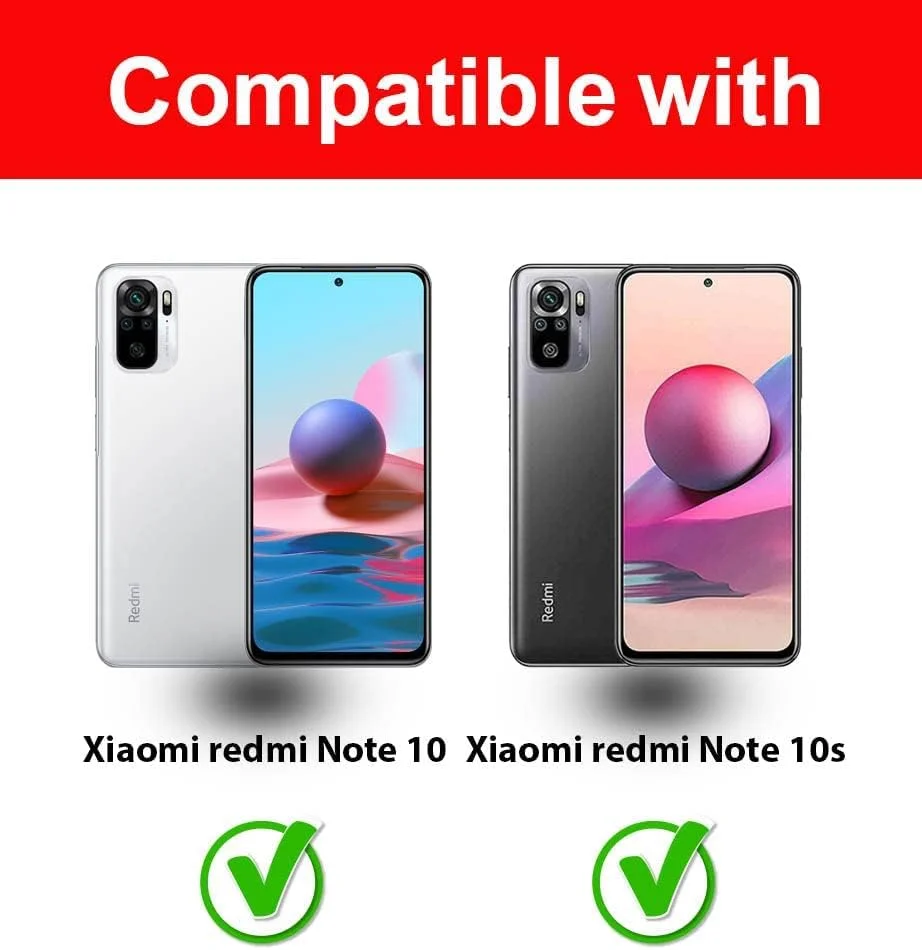 محافظ صفحه نمایش AWH سازگار با شیائومی Redmi Note 10 / شیائومی Redmi Note 10s، [نصب آسان] [بدون حباب] [سازگار با قاب] [ضد خش]، [ضد اثر انگشت]