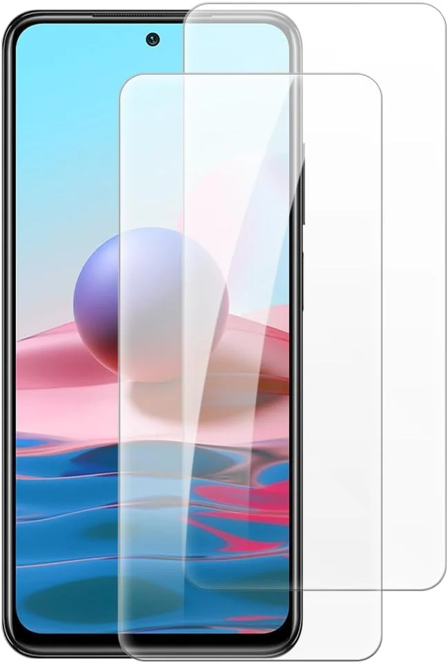 شاین تایم [بسته 2 عددی] محافظ صفحه نمایش شیشه ای سازگار با شیائومی ردمی نوت 10 4G (6.43 اینچ)، شفاف HD ضد خش بدون حباب، سازگار با قاب