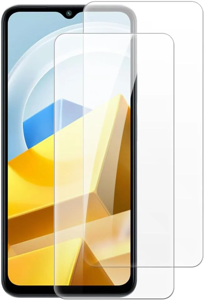 محافظ صفحه نمایش شیشه ای تمپرد [دو عددی] شانتایم سازگار با گوشی شیائومی پوکو M4 5G (6.58 اینچ)، شفاف HD ضد خش بدون حباب، سازگار با قاب