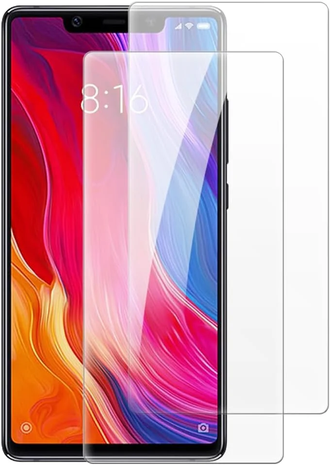 شاین تایم [بسته 2 عددی] محافظ صفحه نمایش شیشه ای حرارت دیده سازگار با شیائومی Mi 8 SE (5.88 اینچ)، HD شفاف ضد خش بدون حباب، سازگار با قاب