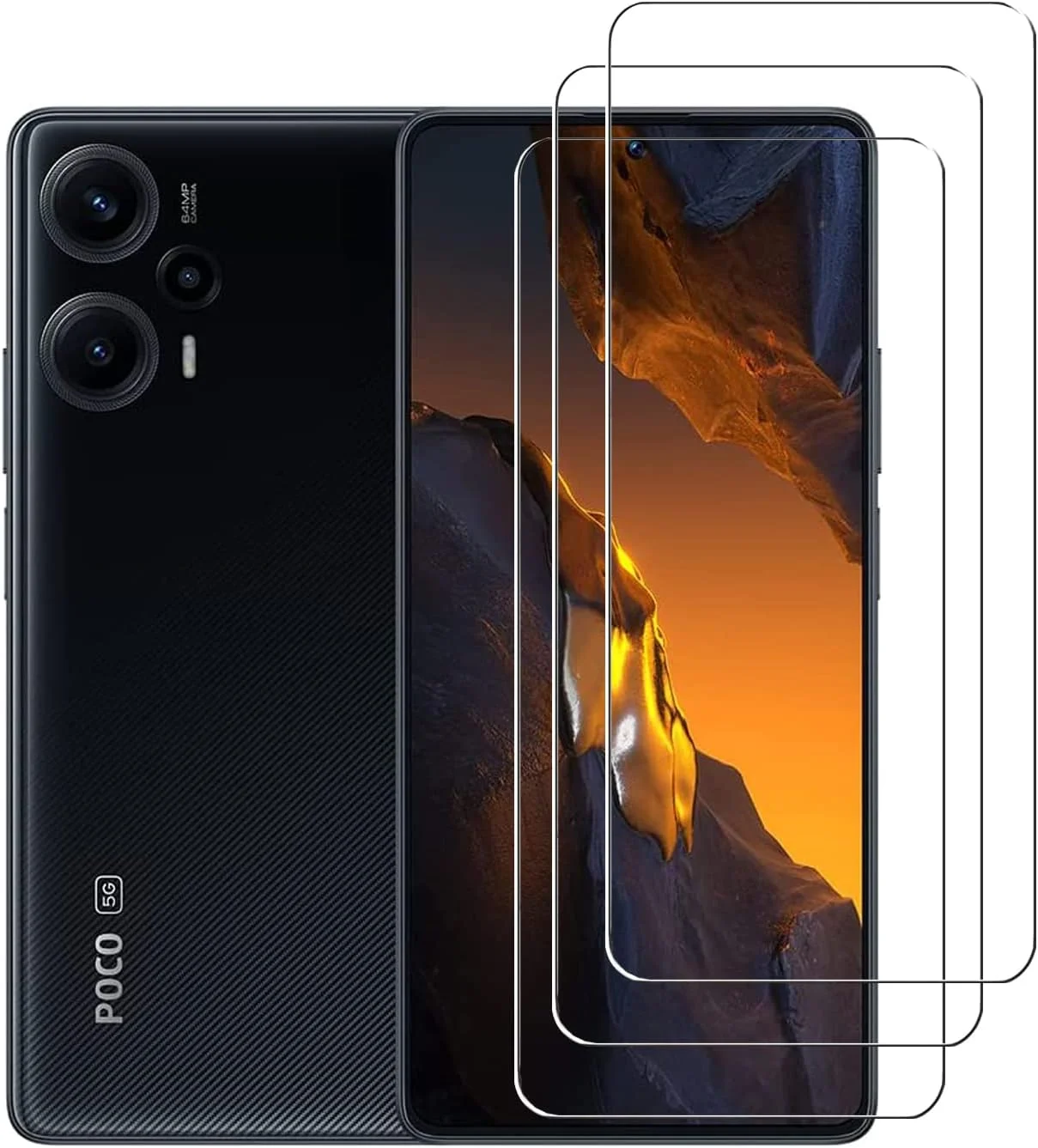 [بسته 3 عددی] محافظ صفحه نمایش شیشه ای حرارت دیده ZMONE برای گوشی شیائومی پوکو F5 5G، سختی 9H، وضوح بالا، پوشش کامل، مقاوم در برابر خش، بدون حباب، ضد اثر انگشت