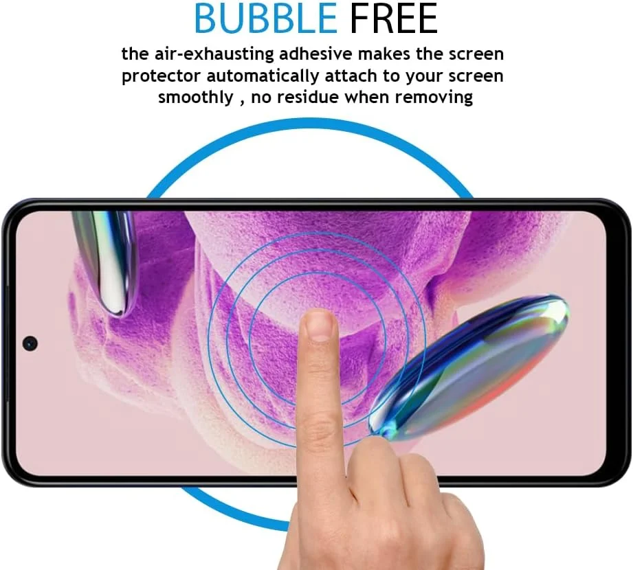 محافظ صفحه نمایش Al-HuTrusHi سازگار با گوشی های شیائومی Redmi Note 12S / Redmi Note 11S / Redmi Note 11 شیشه حرارت دیده [پوشش کامل HD] [نصب آسان] [سختی 9H] فیلم محافظ