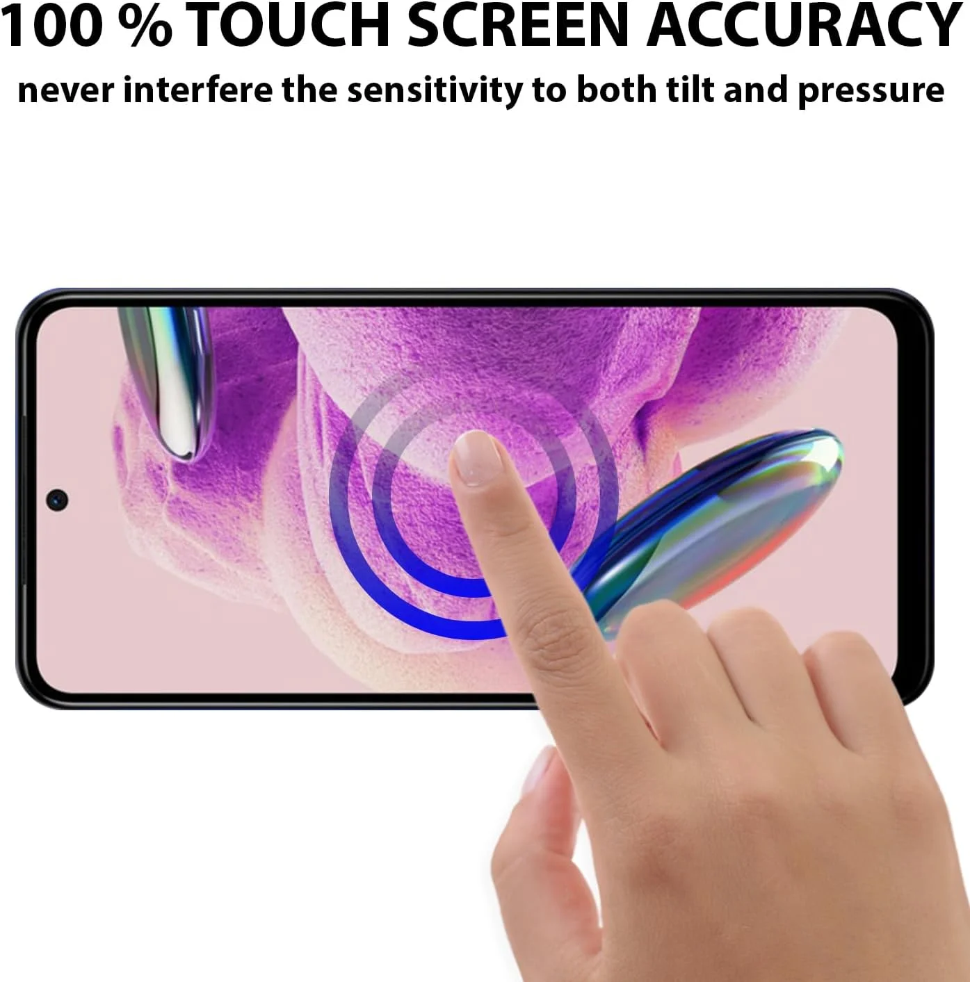 محافظ صفحه نمایش Al-HuTrusHi سازگار با گوشی های شیائومی Redmi Note 12S / Redmi Note 11S / Redmi Note 11 شیشه حرارت دیده [پوشش کامل HD] [نصب آسان] [سختی 9H] فیلم محافظ