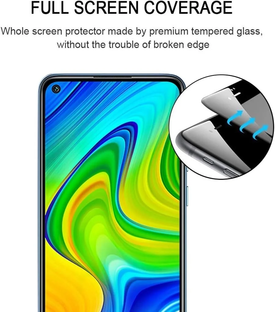 محافظ صفحه نمایش گوشی شیائومی ردمی نوت 9، 25 عددی، چسب کامل، شیشه حرارت دیده تمام صفحه، لوازم جانبی تلفن همراه