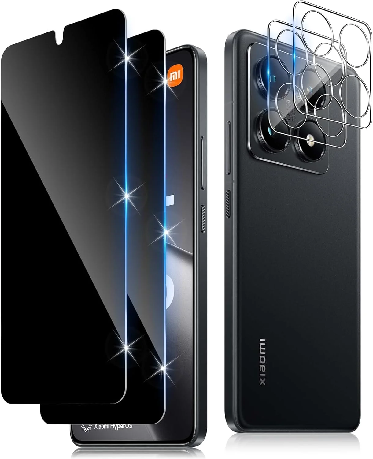 محافظ صفحه نمایش حریم خصوصی Funrae برای شیائومی Mi 14T Pro 5G، شیشه حرارت دیده با محافظ دوربین HD [2+2 تکه]، محافظ صفحه نمایش حریم خصوصی ضد جاسوسی، سختی 9H، ضد خش، ضد