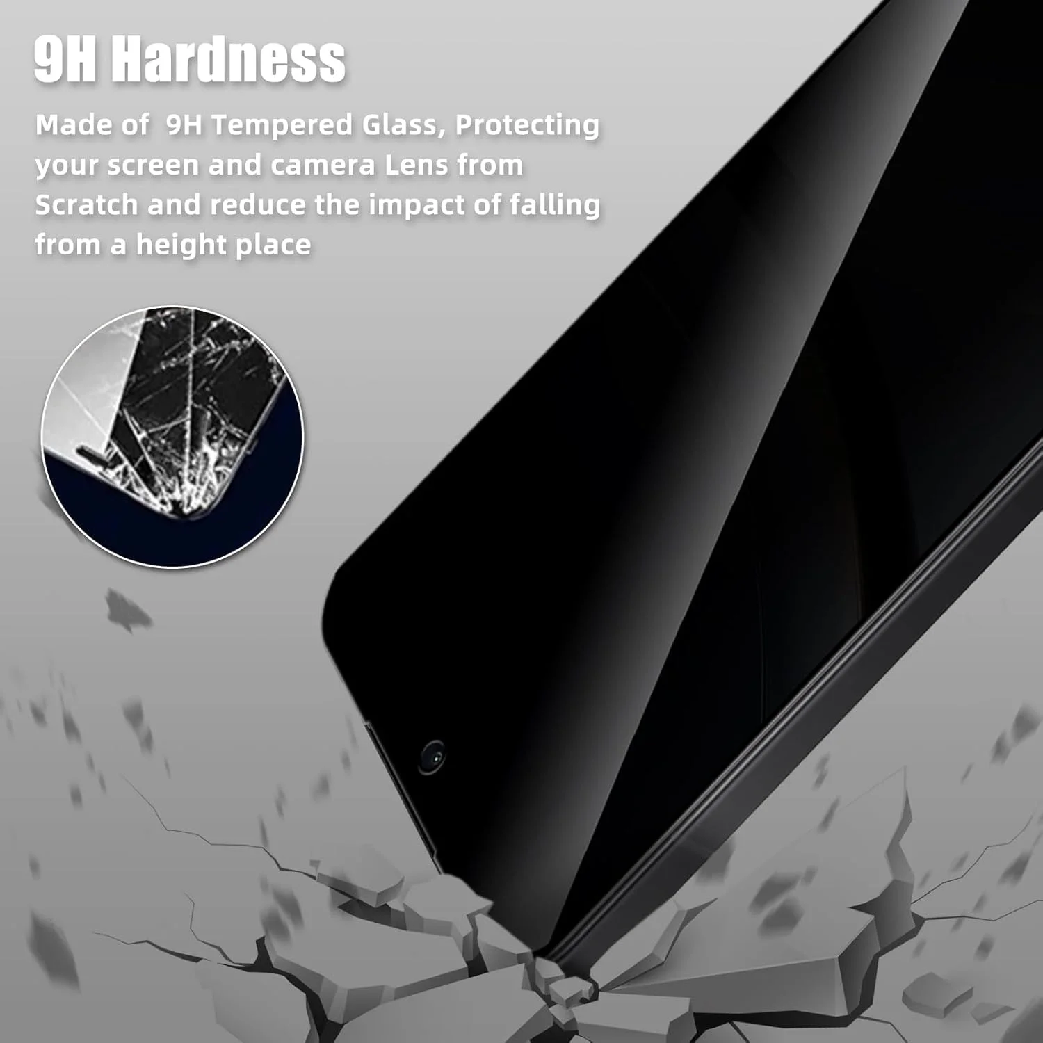 محافظ صفحه نمایش حریم خصوصی MokaZii سازگار با Xiaomi Poco F7 5G، بسته 2 عددی + 2 عدد محافظ لنز دوربین شیشه ای ضد جاسوسی، محافظ شیشه ای سخت با سختی 9H مقاوم در برابر خراش