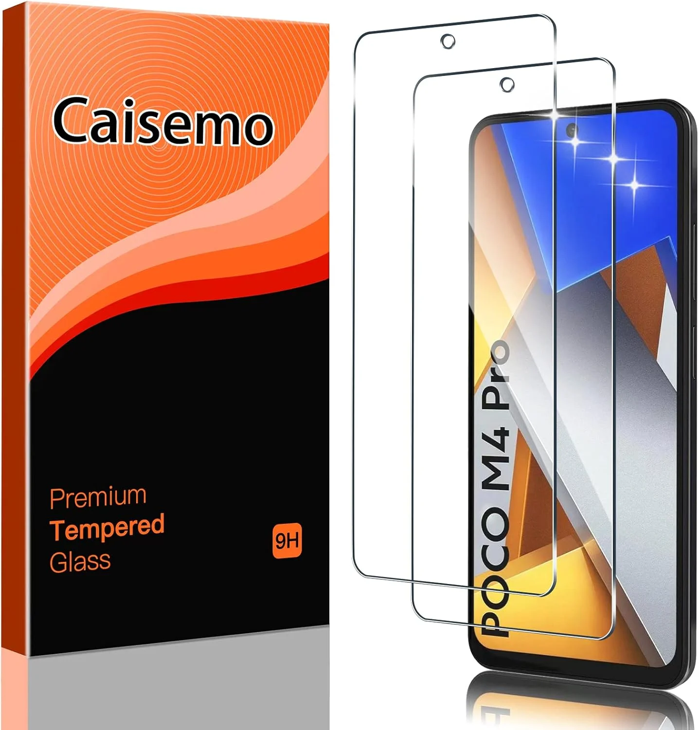 محافظ صفحه نمایش شیشه ای تمپرد Caisemo (2 عددی) برای شیائومی پوکو M4 Pro 4G 6.43 اینچ، سختی 9H، ضد خش، لمس نرم