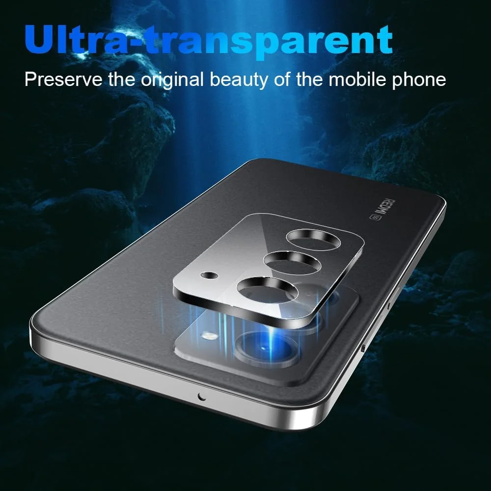 محافظ لنز دوربین گوشی شیائومی ردمی 15 5G لمکسی، بسته 3 عددی، شیشه حرارت دیده، ضد خش و مقاوم