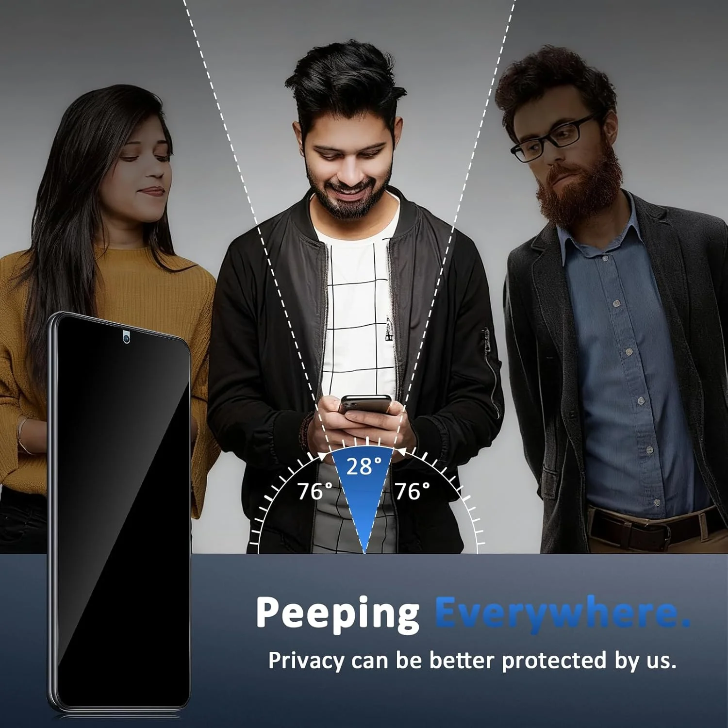 محافظ صفحه نمایش حریم خصوصی شیشه ای Haofun، 3 عدد، مناسب برای گوشی های شیائومی Mi 12T / 12T Pro، فیلم شیشه ای ضد جاسوسی، سختی 9H، ضد اثر انگشت، شیشه محافظ صفحه نمایش با سختی 9H