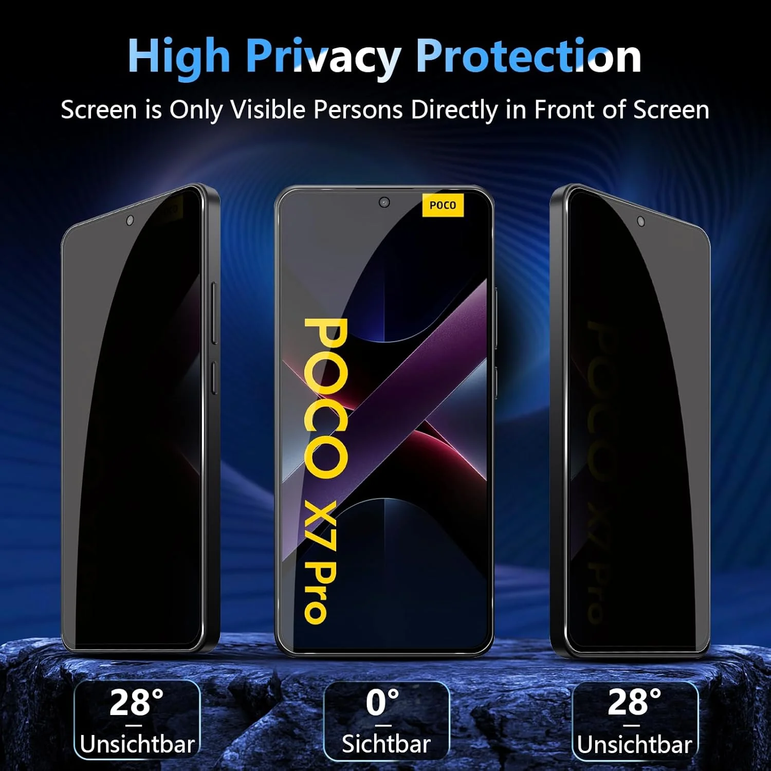 محافظ صفحه نمایش حریم خصوصی Liilaa برای شیائومی پوکو X7 پرو 5G، [2 + 2 قطعه] شیشه حرارت دیده حریم خصوصی و فیلم دوربین، ضد خش سختی HD 9H محافظ صفحه نمایش ضد جاسوسی