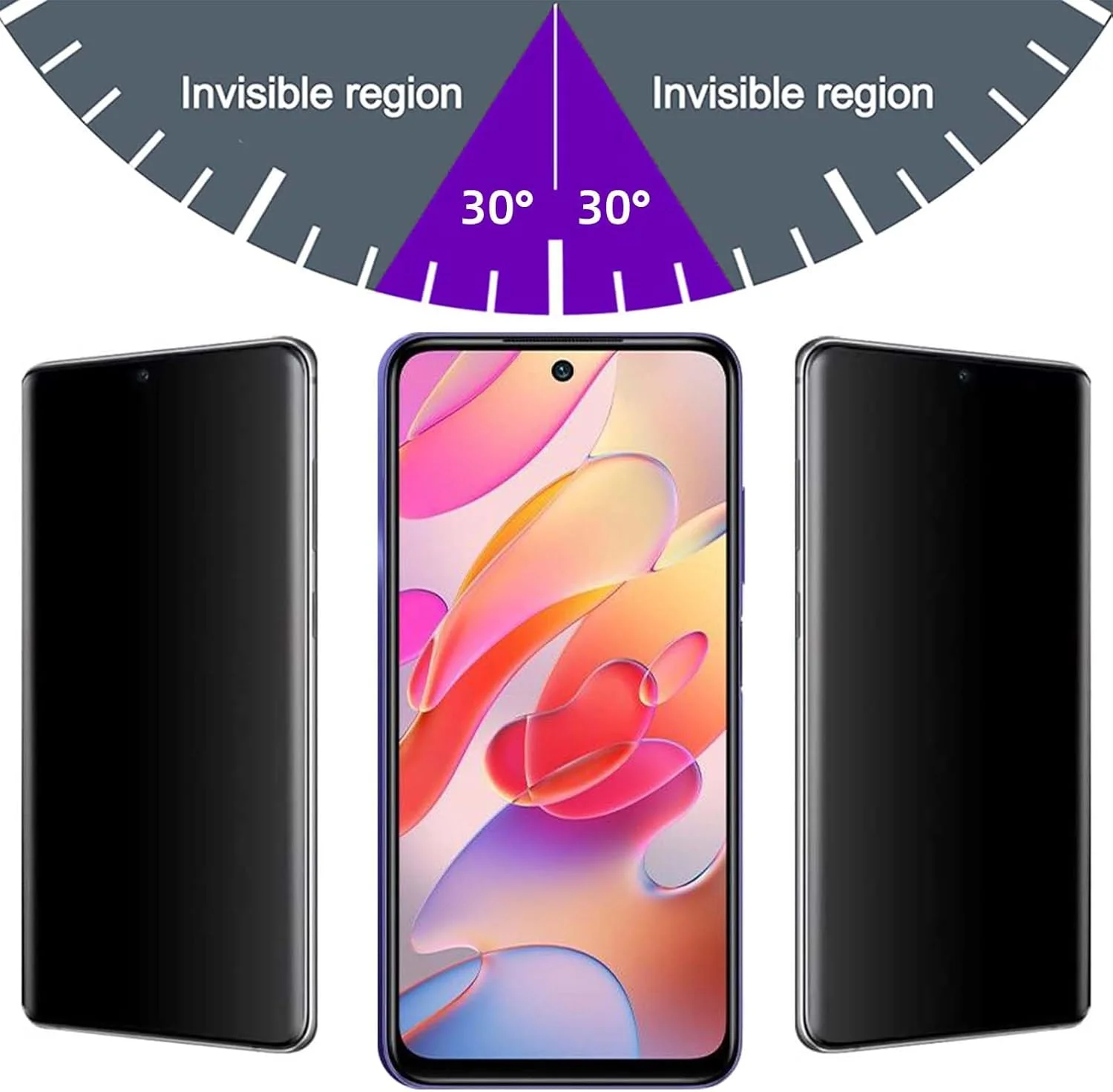 محافظ صفحه نمایش حریم خصوصی 3 عددی DYNASCO برای ردمی نوت 11 4G / نوت 11S 4G / شیائومی POCO M4 Pro 4G 6.43 اینچ، محافظ صفحه نمایش شیشه ای حرارت دیده ضد جاسوسی با پوشش کامل - ضد خرد شدن