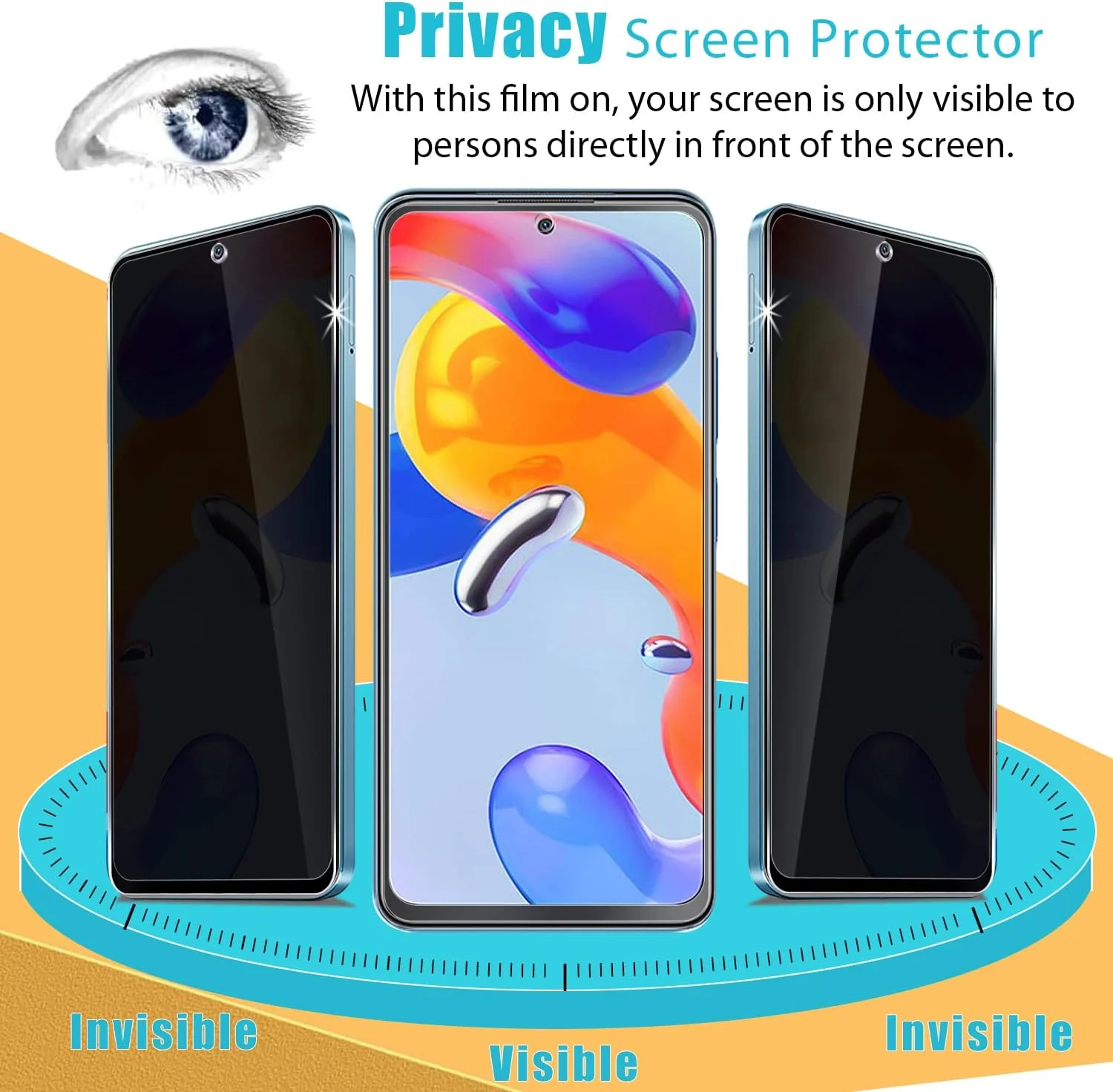 محافظ صفحه نمایش شیشه ای حریم خصوصی زکینگ [2+2 بسته] برای شیائومی Redmi Note 11 Pro 5G و محافظ لنز دوربین، [ضد خش] وضوح HD سختی 9H بدون حباب