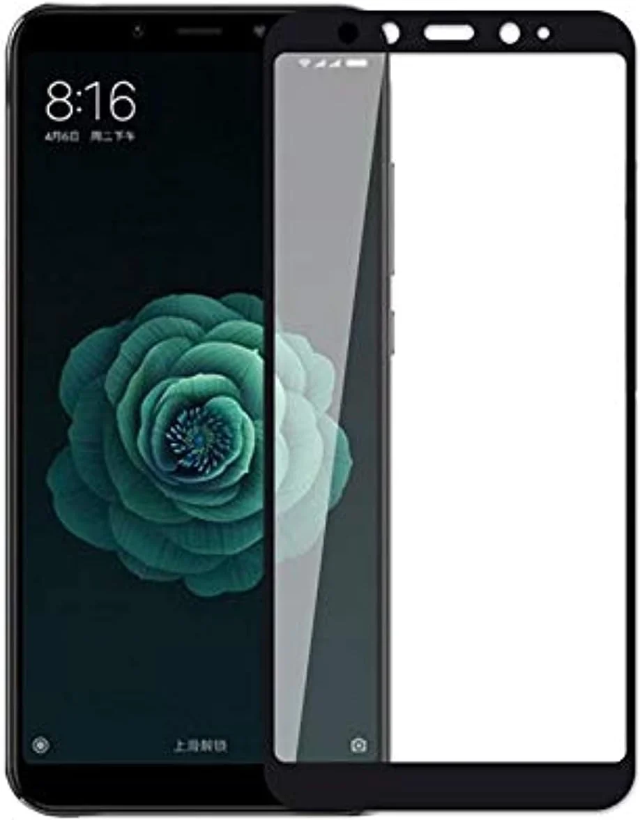 محافظ صفحه نمایش شیشه ای 5D برای گوشی شیائومی Mi A2 و Mi 6X با پوشش کامل - فریم مشکی