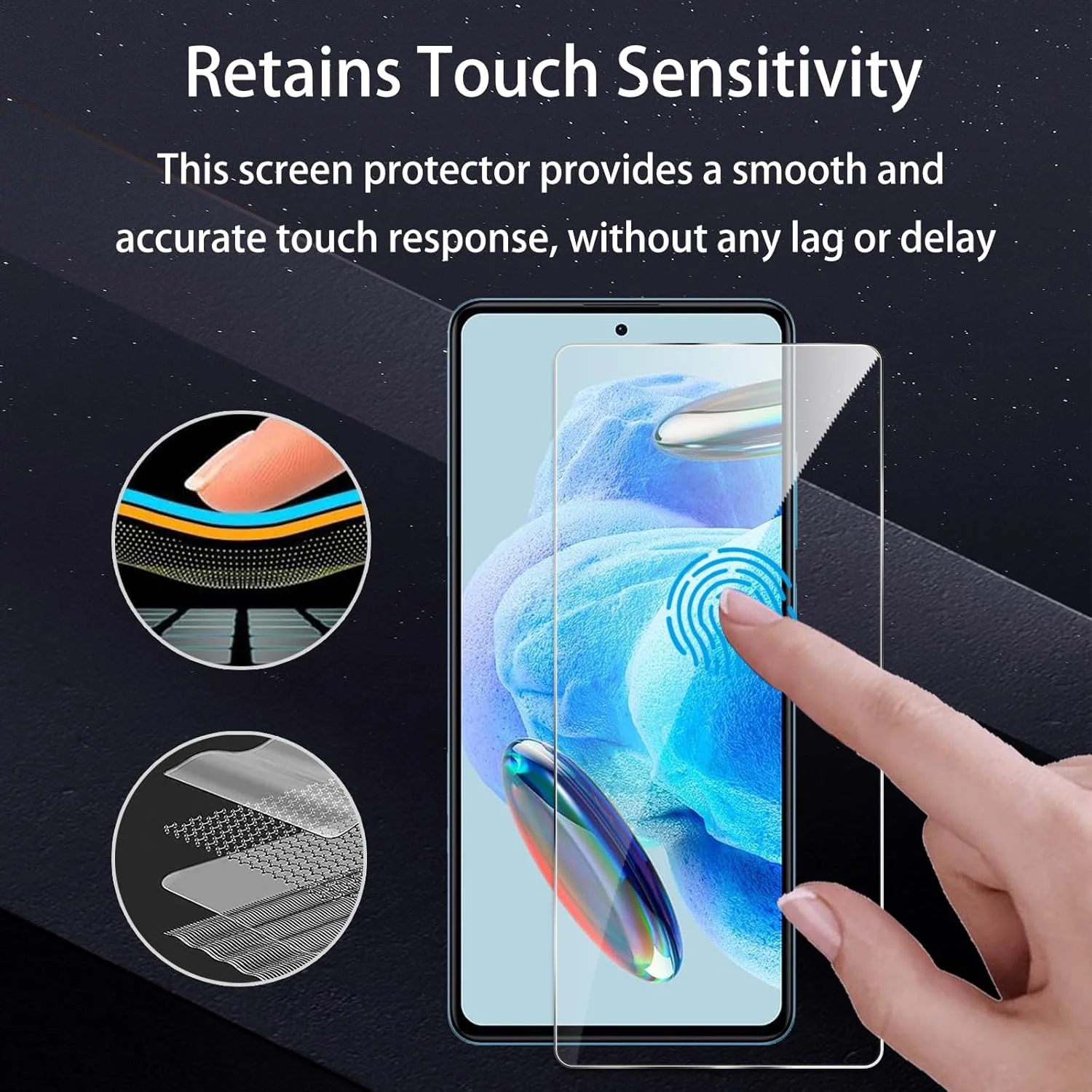 [بسته 2+2 عددی] محافظ صفحه نمایش حریم خصوصی برای گوشی شیائومی Redmi Note 12 Pro، فیلم شیشه ای حرارت دیده ضد جاسوسی، تشخیص اثر انگشت، سختی 9H، ضد خش، ضد اثر انگشت