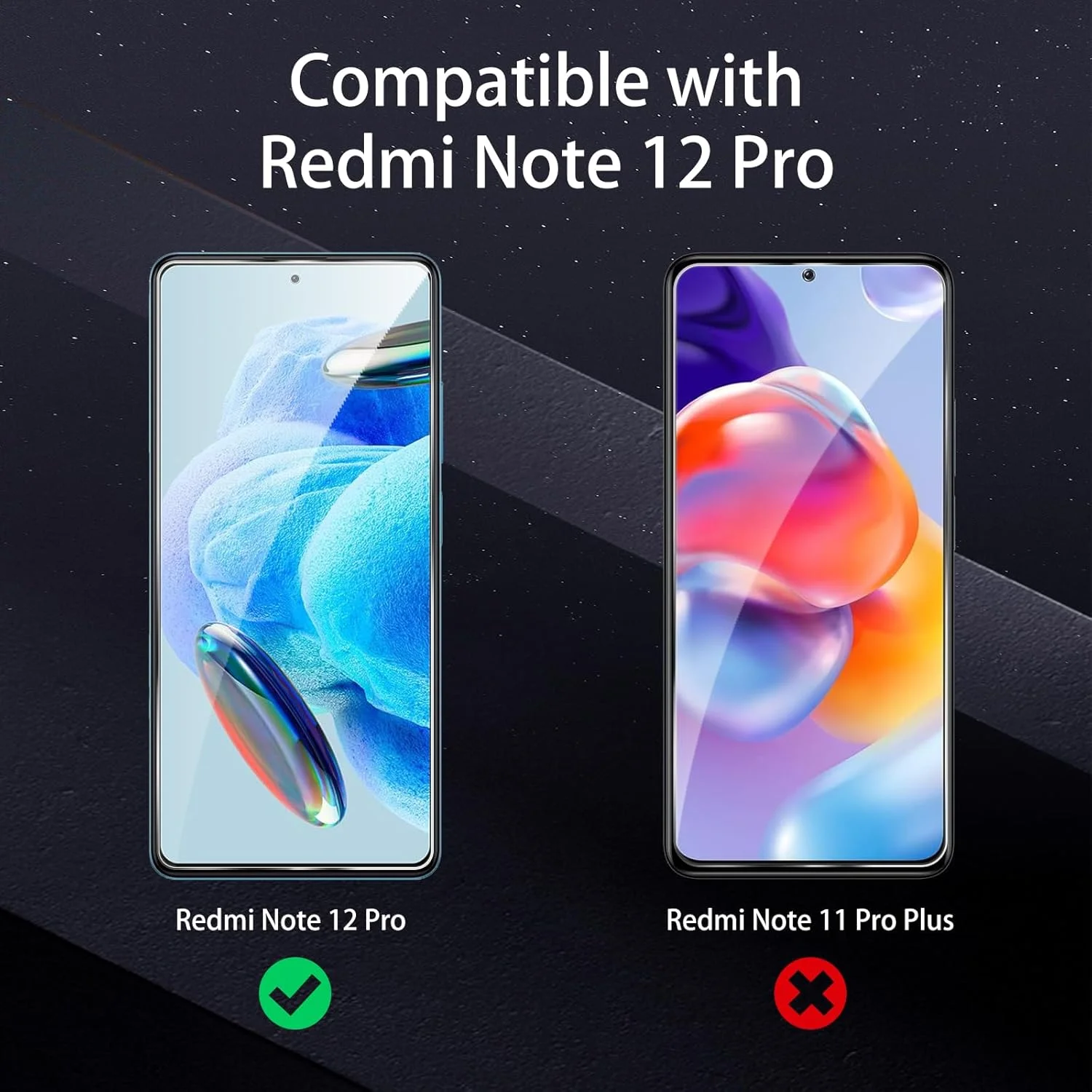 [بسته 2+2 عددی] محافظ صفحه نمایش حریم خصوصی برای گوشی شیائومی Redmi Note 12 Pro، فیلم شیشه ای حرارت دیده ضد جاسوسی، تشخیص اثر انگشت، سختی 9H، ضد خش، ضد اثر انگشت