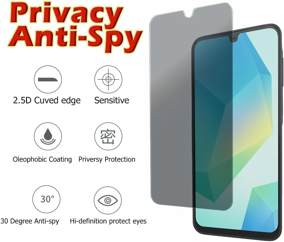 محافظ صفحه نمایش حریم خصوصی Ytaland بسته 2 عددی برای شیائومی Redmi 14C/Poco C75، شیشه محافظ ضد جاسوسی، فیلم محافظ صفحه نمایش حریم خصوصی، [ضد جاسوسی] [سختی 9H برای شیشه حرارت دیده] [بدون حباب]