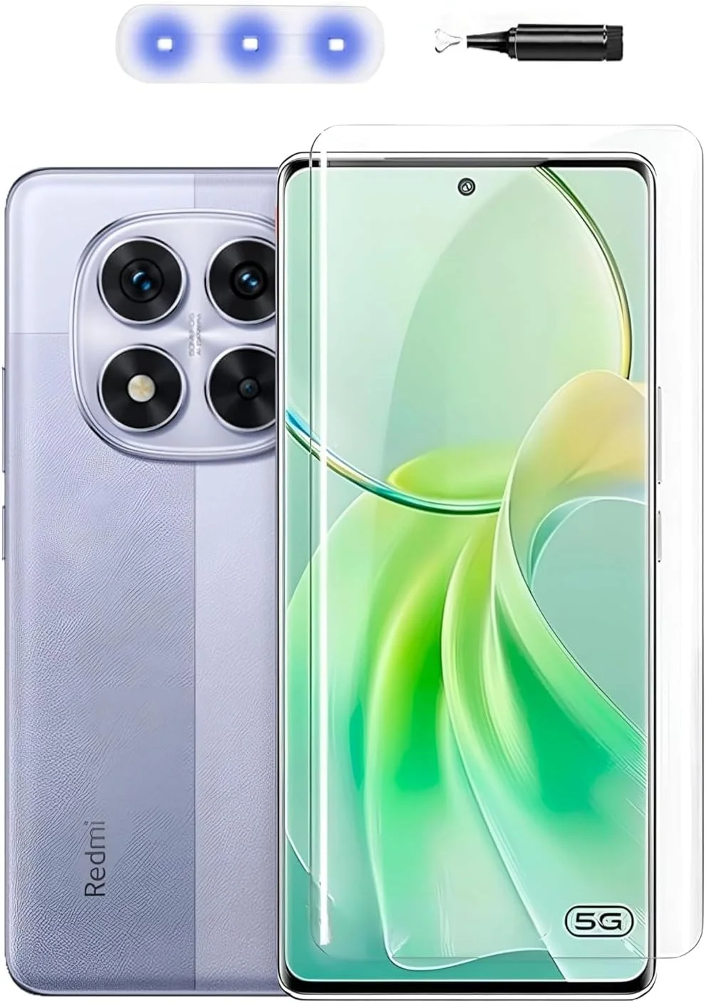 محافظ صفحه نمایش شیشه ای شیائومی Redmi Note 14 Pro، لبه منحنی سه بعدی، ضد خش با وضوح بالا، سختی 9H، بدون حباب، سازگار با قاب گوشی برای Redmi Note 14 Pro 2024 (شفاف)