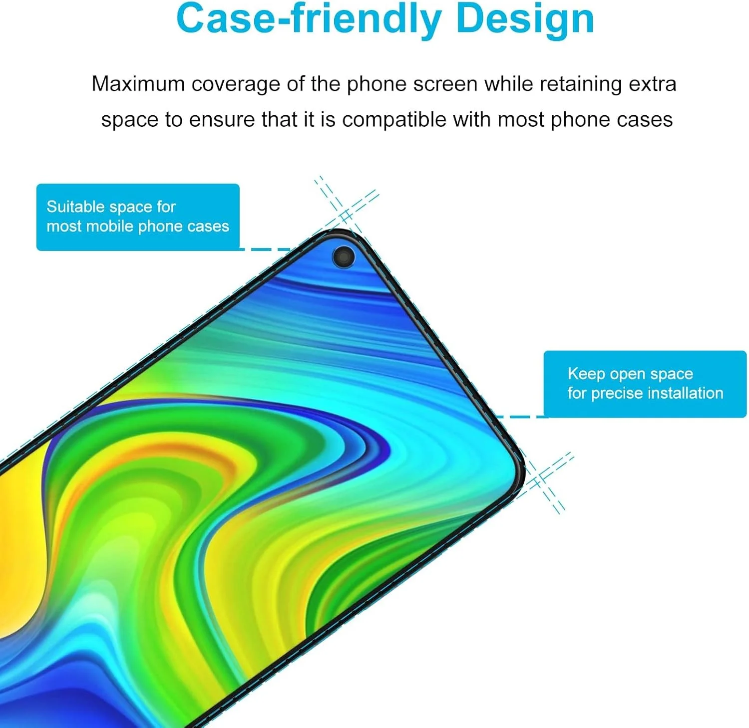 محافظ صفحه نمایش شیشه ای دیدیسکی سازگار با گوشی شیائومی Redmi Note 9، باز کردن قفل با اثر انگشت، شیشه حرارت دیده با سختی 9H، بدون حباب، محافظ صفحه نمایش با کیفیت بالا، استفاده آسان، سازگار با قاب - بسته 2 عددی