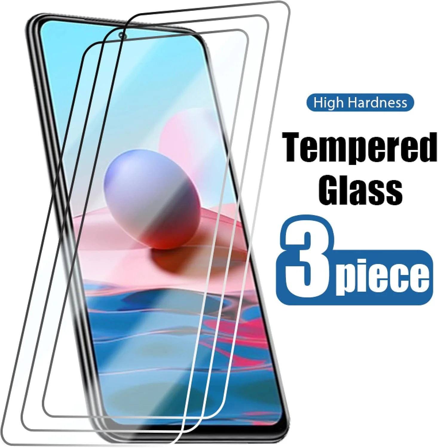 محافظ صفحه نمایش شیشه ای حرارت دیده Woowin، بسته 3 عددی، مناسب برای گوشی های شیائومی ردمی نوت 10 9 8 K30 K40 پرو K30 اولترا، برای ردمی نوت 9 پرو