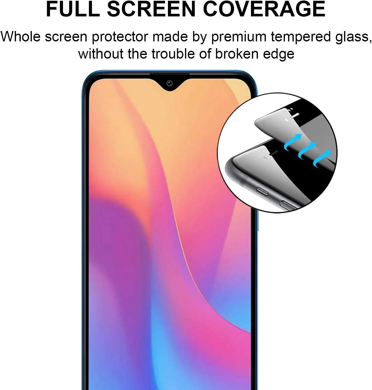 محافظ صفحه نمایش شیشه ای تمپرد فول چسب مناسب برای گوشی موبایل شیائومی Redmi 8A Dual بسته 25 عددی