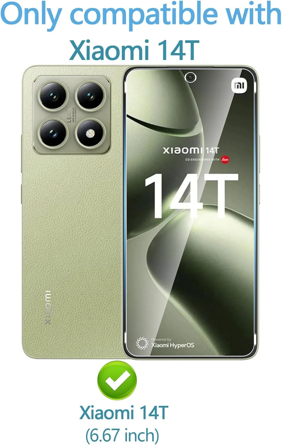 محافظ صفحه نمایش و محافظ لنز دوربین Anoowkoa مدل 2+2 عددی برای گوشی شیائومی 14T، فیلم شیشه ای حرارت دیده، ضد اثر انگشت