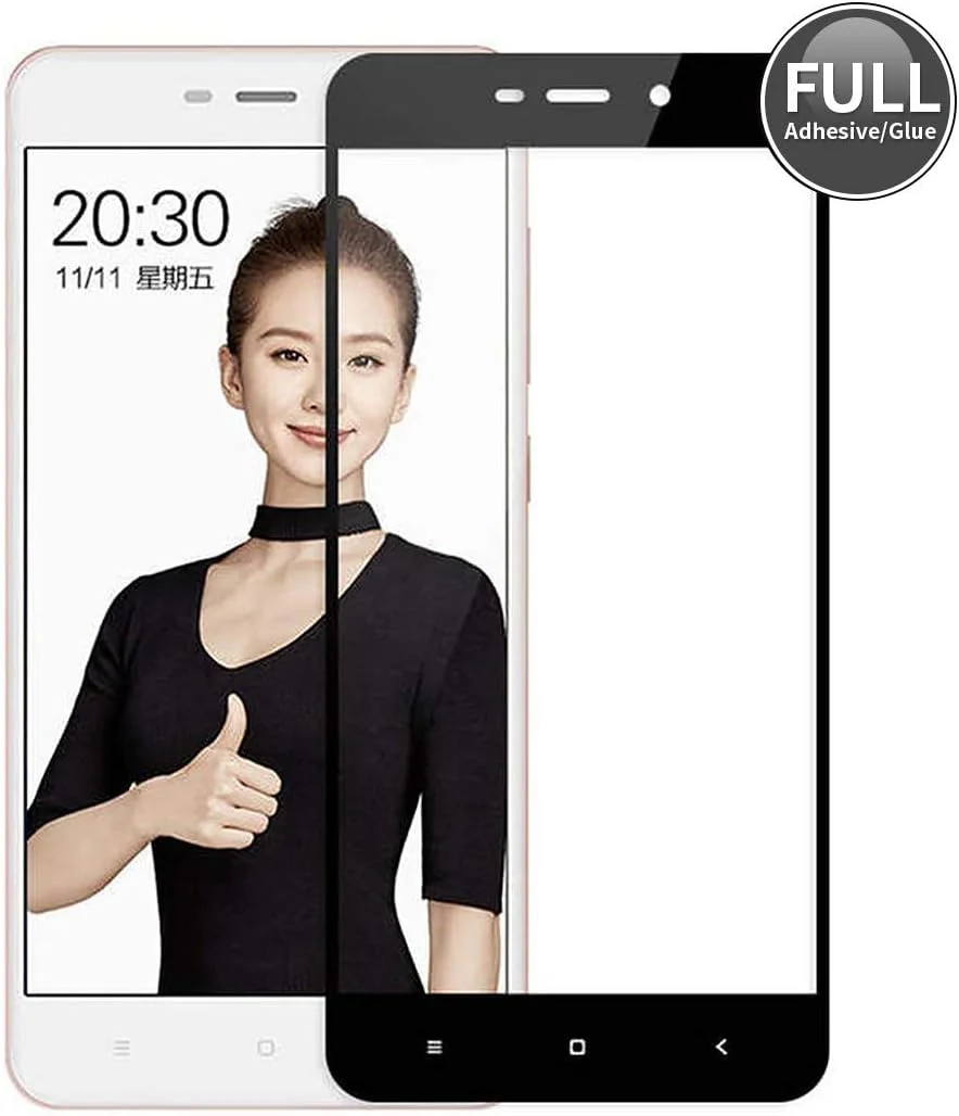 محافظ صفحه نمایش سه بعدی به روز شده E-Hamii برای شیائومی Redmi 5 Plus (مشکی) پوشش کامل صفحه نمایش، مقاوم در برابر اثر انگشت و ضد انفجار، ضد خش 9H