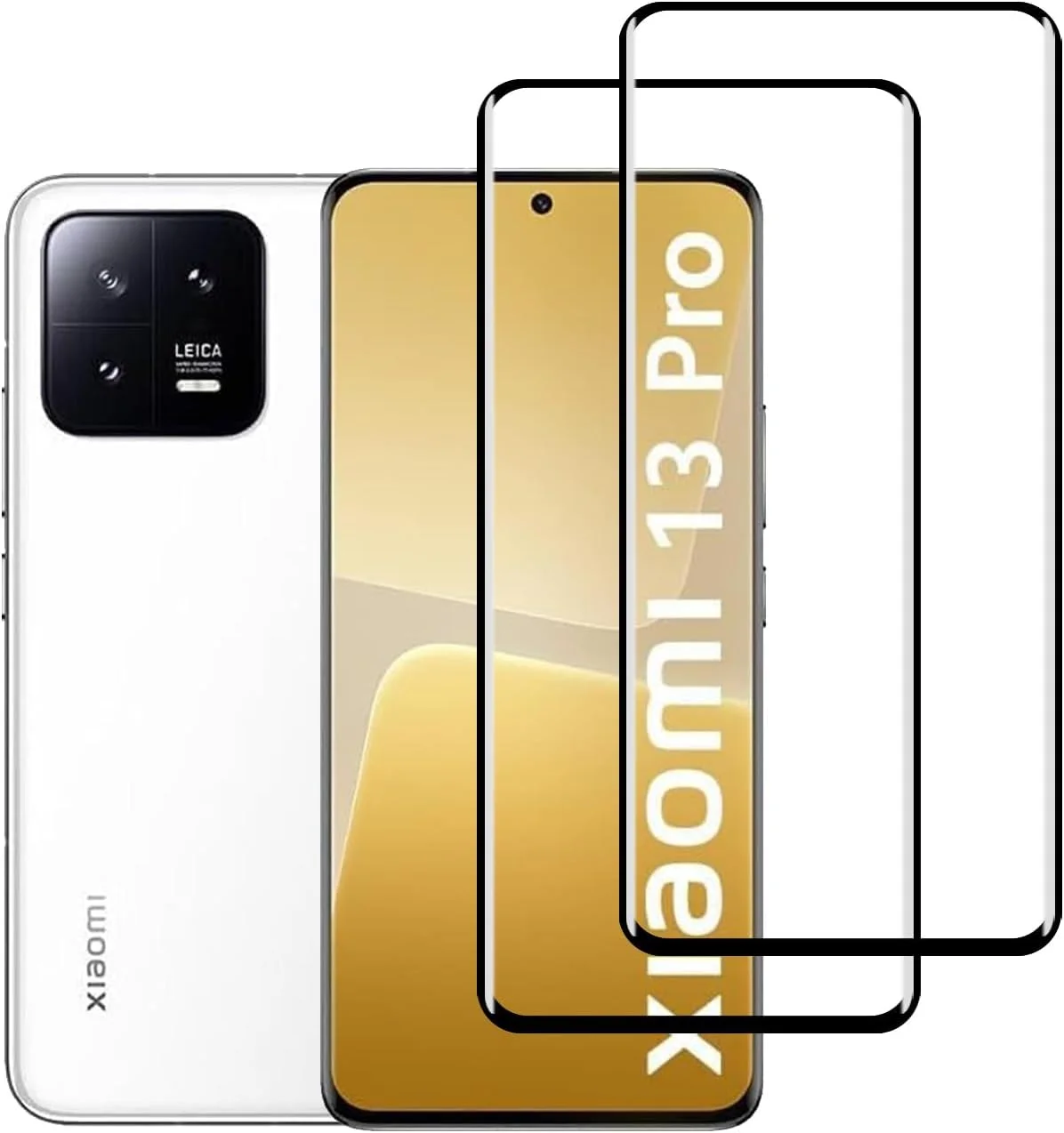 محافظ صفحه نمایش YIFNTANG [2 عدد] برای گوشی شیائومی 12 پرو/13 پرو 5G، سختی 9H، ضد خش، پوشش کامل سه بعدی، شیشه حرارت دیده شفاف HD سازگار با شیائومی 12 پرو/13 پرو 5G