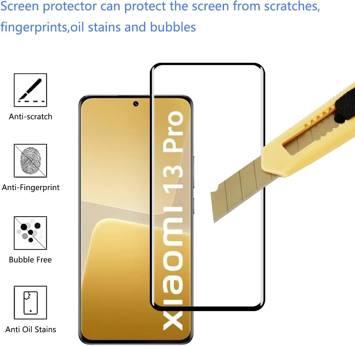 محافظ صفحه نمایش YIFNTANG [2 عدد] برای گوشی شیائومی 12 پرو/13 پرو 5G، سختی 9H، ضد خش، پوشش کامل سه بعدی، شیشه حرارت دیده شفاف HD سازگار با شیائومی 12 پرو/13 پرو 5G