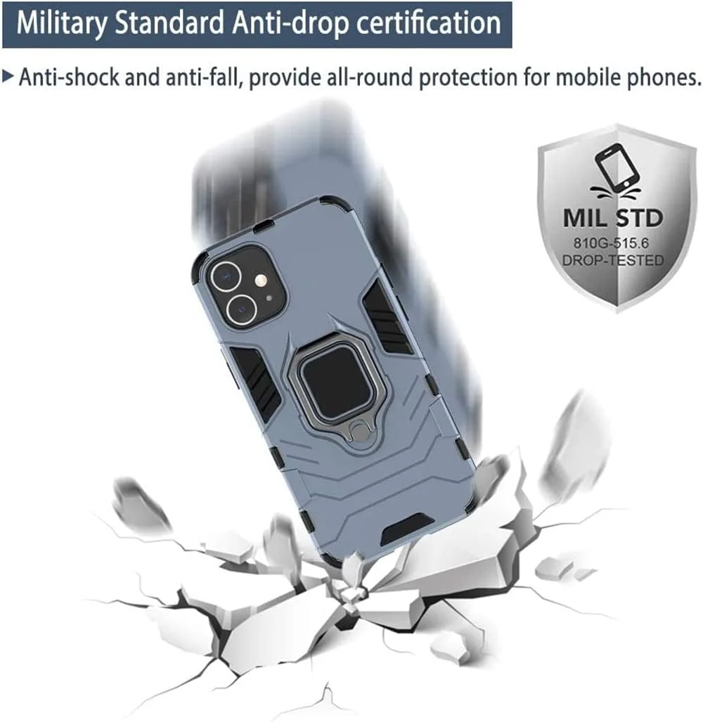 قاب گوشی TEYYOS به همراه [2 عدد] محافظ صفحه نمایش برای شیائومی Redmi 13C/شیائومی Poco C65، قاب محافظ TPU/PC ضد ضربه [پشتیبانی 360 درجه] به همراه محافظ شیشه ای حرارت دیده با سختی 9H، آبی