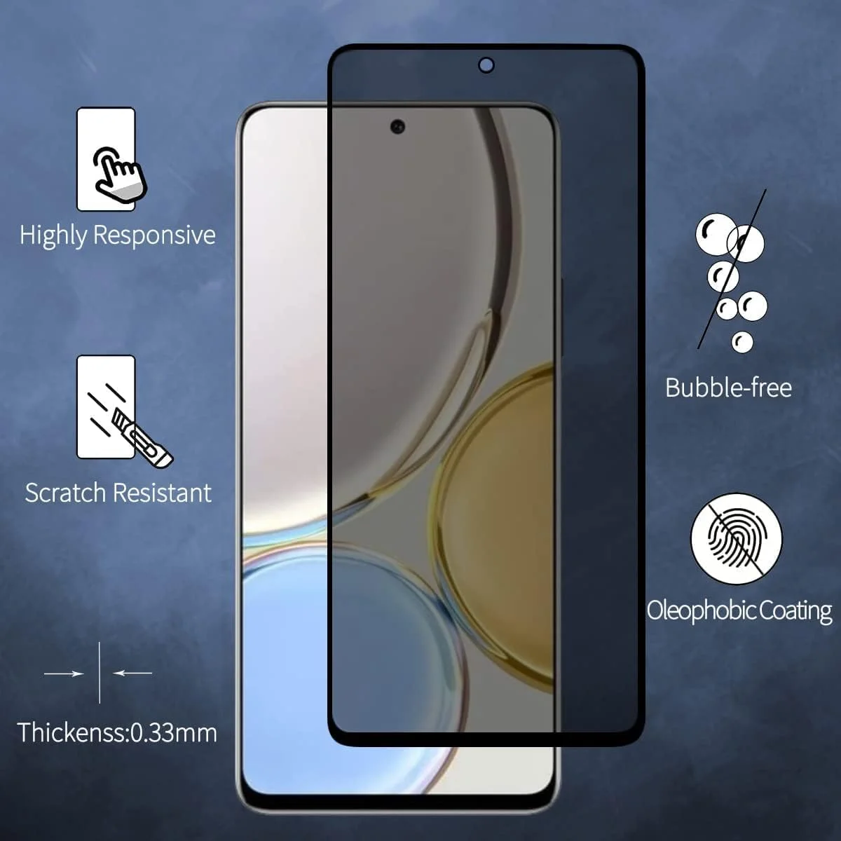 [بسته 2 عددی] محافظ صفحه نمایش حریم خصوصی سازگار با شیائومی ردمی 13، محافظ صفحه نمایش شیشه ای حرارت دیده حریم خصوصی پوشش کامل ضد جاسوسی فیلم شیشه ای حرارت دیده محافظ حریم خصوصی