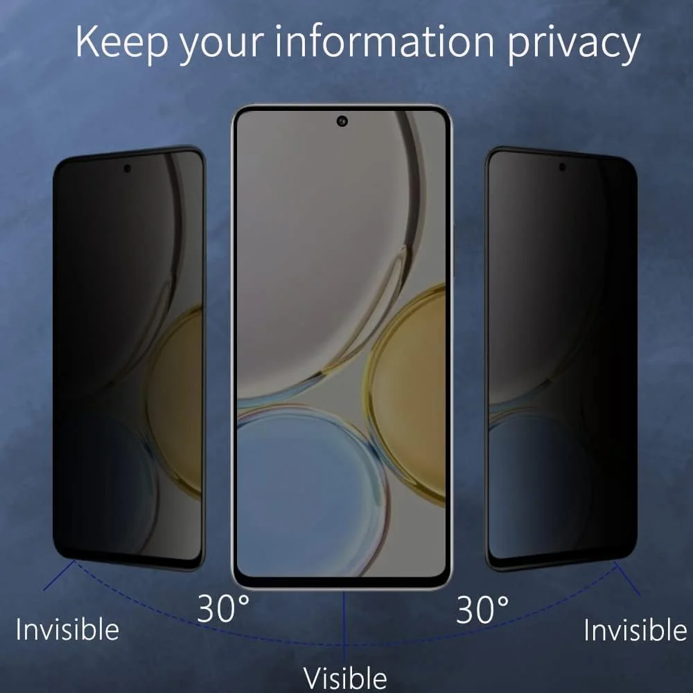 [بسته 2 عددی] محافظ صفحه نمایش حریم خصوصی سازگار با شیائومی ردمی 13، محافظ صفحه نمایش شیشه ای حرارت دیده حریم خصوصی پوشش کامل ضد جاسوسی فیلم شیشه ای حرارت دیده محافظ حریم خصوصی