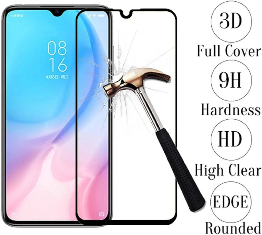 محافظ صفحه نمایش شیشه ای حرارت دیده سه بعدی برای گوشی شیائومی Mi A3 CC9 CC9e، محافظ صفحه نمایش برای شیائومی Mi 9 SE Play Glass Redmi Note 7 Redmi7، فیلم محافظ برای Mi A3 (بسته 3 عددی)