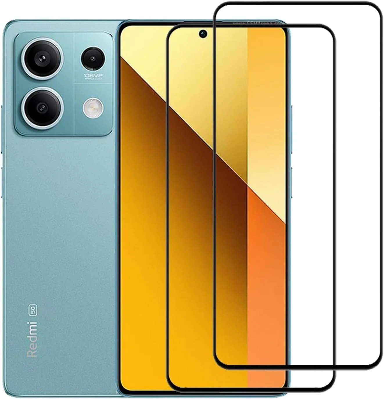 محافظ صفحه نمایش عمومی برای ردمی نوت 13 پرو، بسته 2 عددی، محافظ صفحه شیشه ای حرارت دیده شفاف HD مقاوم در برابر خراش برای ردمی نوت 13 پرو 5D مشکی