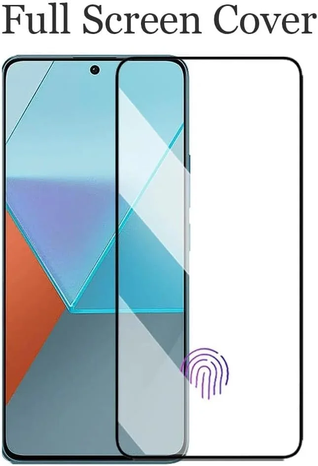 محافظ صفحه نمایش عمومی برای ردمی نوت 13 پرو، بسته 2 عددی، محافظ صفحه شیشه ای حرارت دیده شفاف HD مقاوم در برابر خراش برای ردمی نوت 13 پرو 5D مشکی