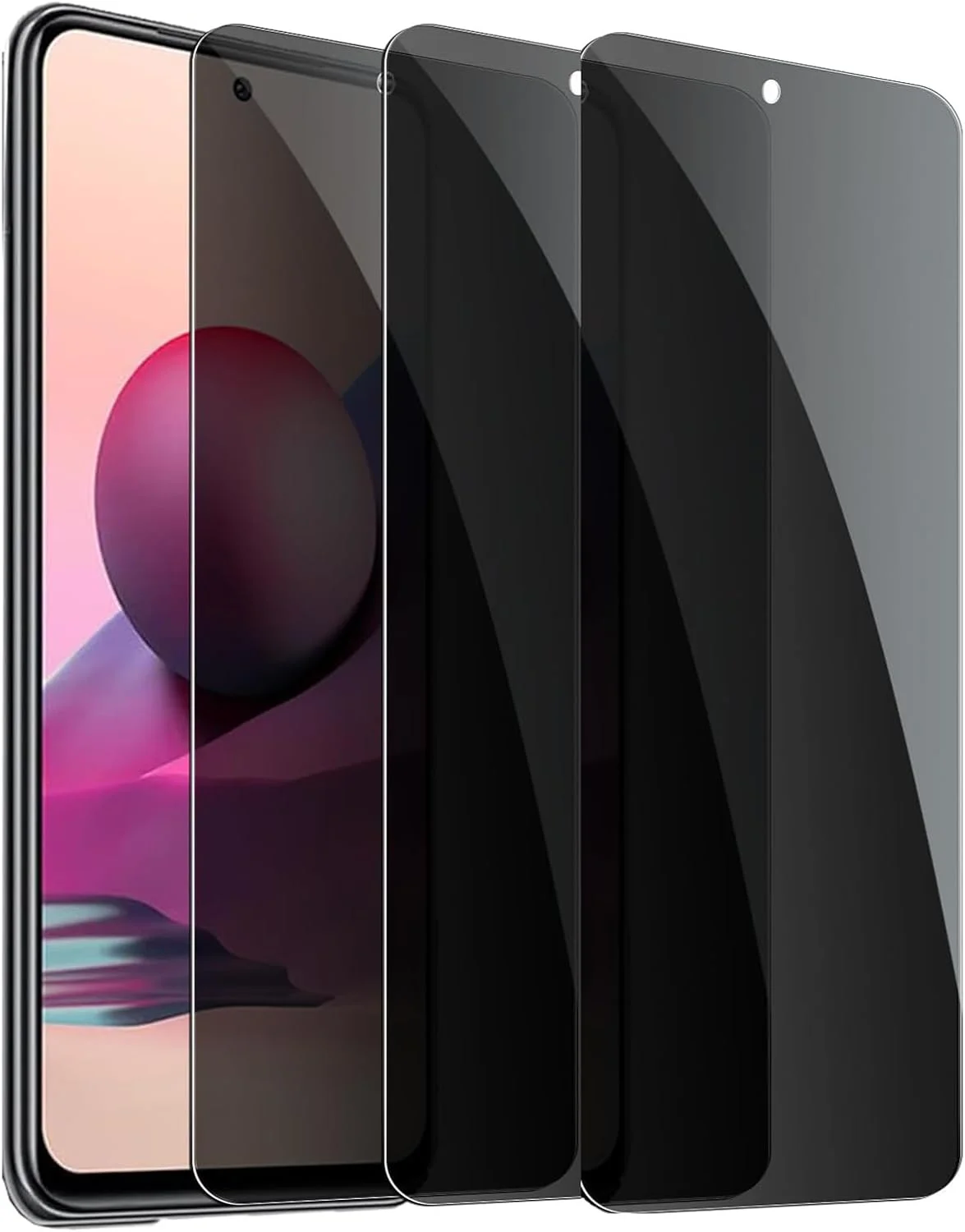 محافظ صفحه نمایش حریم خصوصی 3 عددی DYNASCO برای شیائومی POCO F2 Pro، شیشه حرارت دیده ضد جاسوسی با سختی 9H برای شیائومی POCO F2 Pro – از باز کردن قفل اثر انگشت پشتیبانی نمی کند