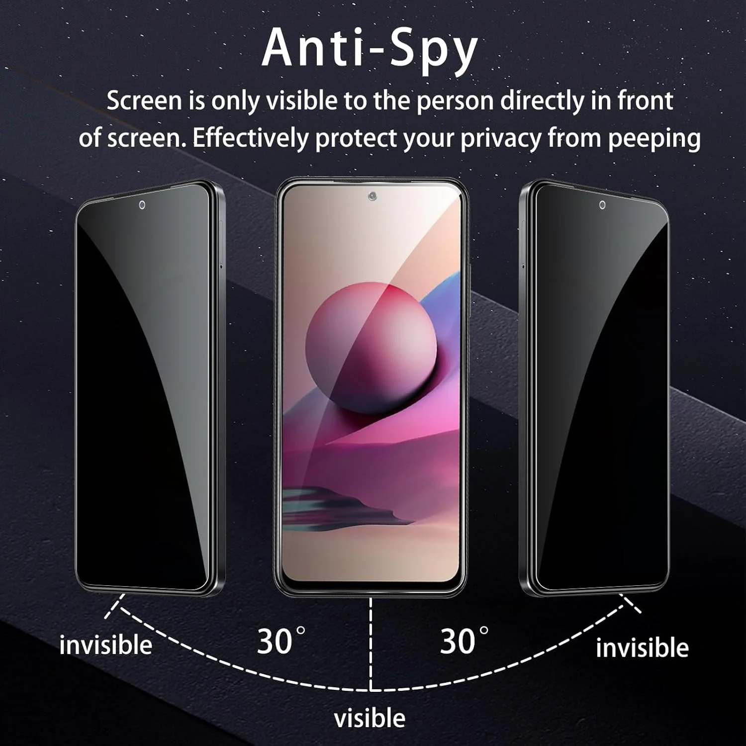 محافظ صفحه نمایش حریم خصوصی 3 عددی DYNASCO برای شیائومی POCO F2 Pro، شیشه حرارت دیده ضد جاسوسی با سختی 9H برای شیائومی POCO F2 Pro – از باز کردن قفل اثر انگشت پشتیبانی نمی کند