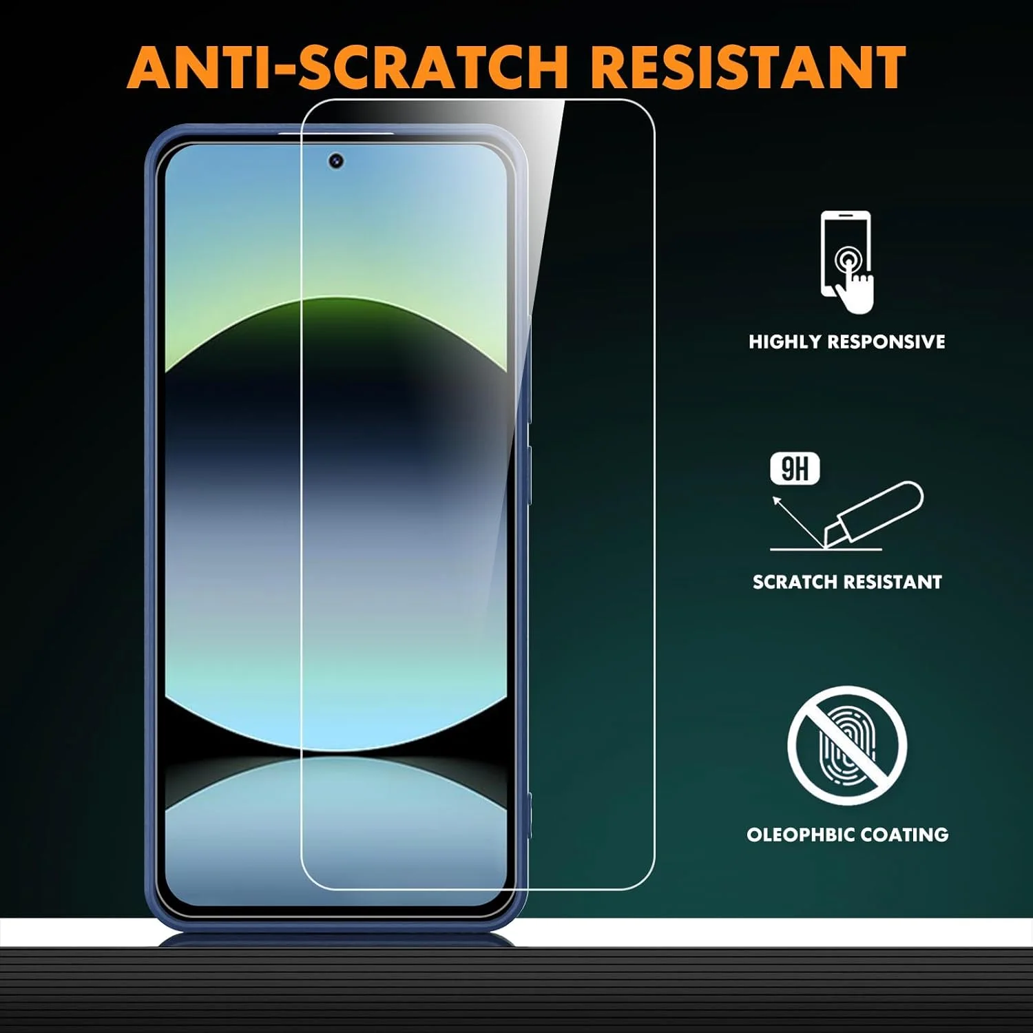 قاب بایوویای برای گوشی شیائومی ردمی نوت 14 5G به همراه 2 محافظ صفحه شیشه ای حرارت دیده، قاب TPU بسیار نازک ضد ضربه و ضد خش، آبی