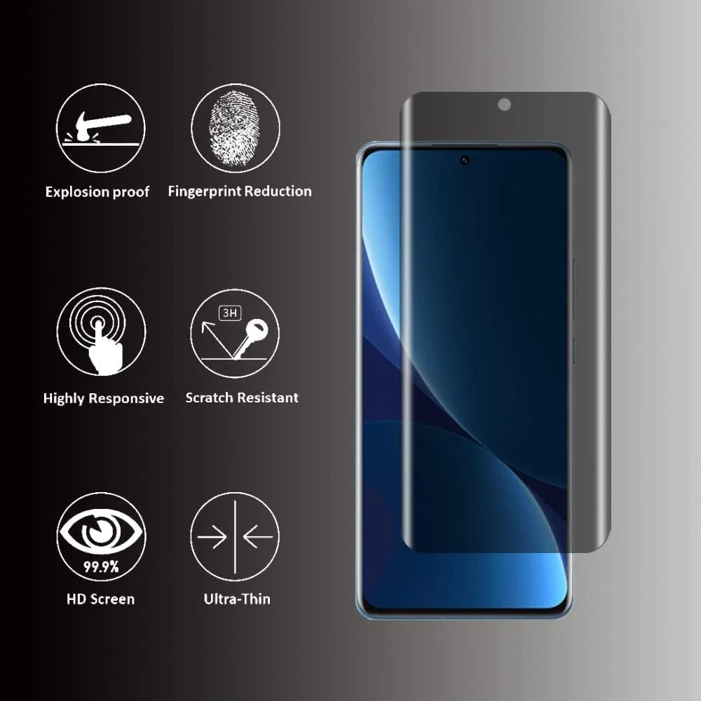 محافظ صفحه نمایش حریم خصوصی Sewutoyu [بسته 2 عددی] سازگار با Xiaomi 13 Ultra، محافظ صفحه نمایش شیشه ای حرارت دیده حریم خصوصی پوشش کامل ضد جاسوسی