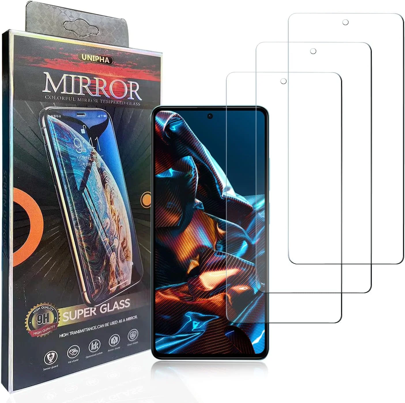 محافظ صفحه نمایش شیشه ای حرارت دیده hxeyraal (بسته 3 عددی) طراحی شده برای Xiaomi Poco X5 Pro، 0.33 میلی متر، ضد خش، بدون حباب، محافظ صفحه نمایش HD برای Xiaomi Poco X5 Pro