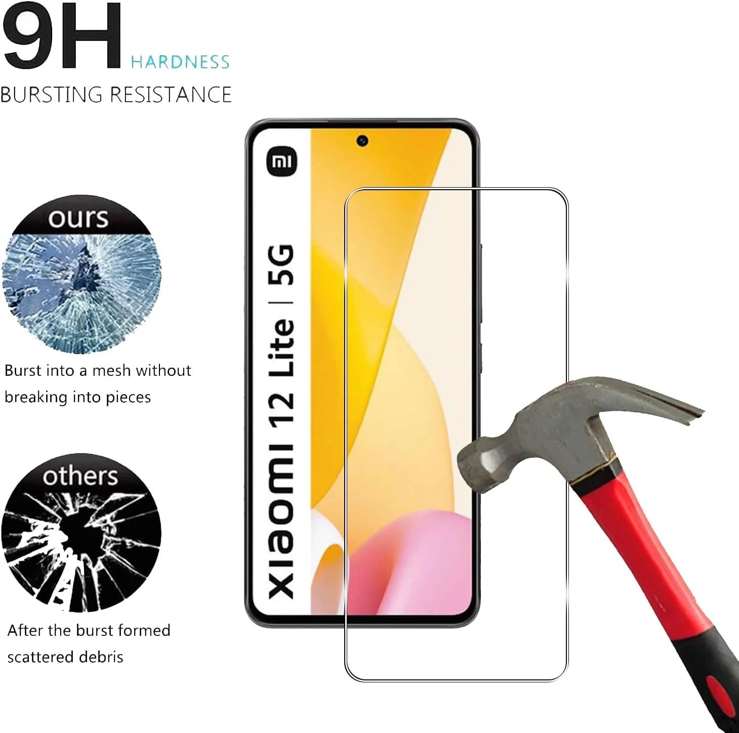 محافظ صفحه نمایش شیشه ای حرارت دیده YIFNTANG [3 عدد] برای گوشی شیائومی 12 لایت 5G، سختی 9H ضد خش، بدون حباب، محافظ صفحه نمایش HD سازگار با شیائومی 12 لایت 5G